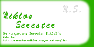 miklos serester business card